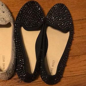 ✨Black Nine West Studded Flats